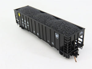 N Scale Micro-Trains MTL PRR Pennsylvania 3-Bay Hopper #1801787 w/ Coal Load