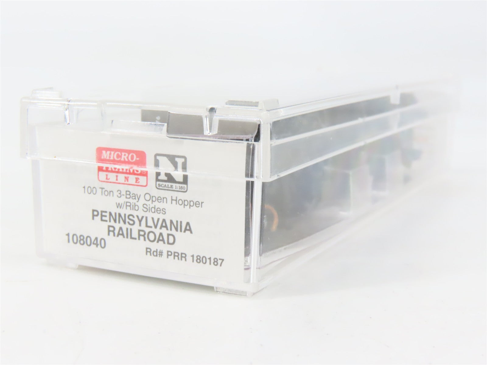 N Scale Micro-Trains MTL PRR Pennsylvania 3-Bay Hopper #180176 w/ Coal Load