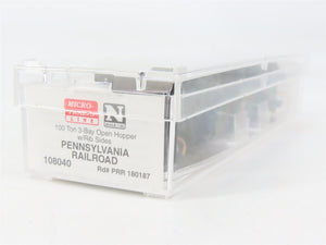 N Scale Micro-Trains MTL PRR Pennsylvania 3-Bay Hopper #180176 w/ Coal Load