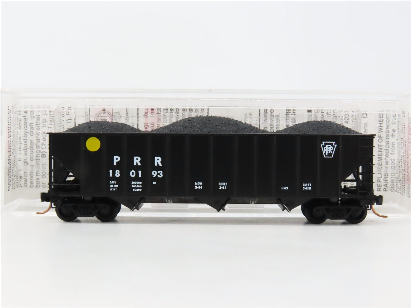 N Scale Micro-Trains MTL 108040 PRR Pennsylvania 3-Bay Hopper #180193 w/ Load