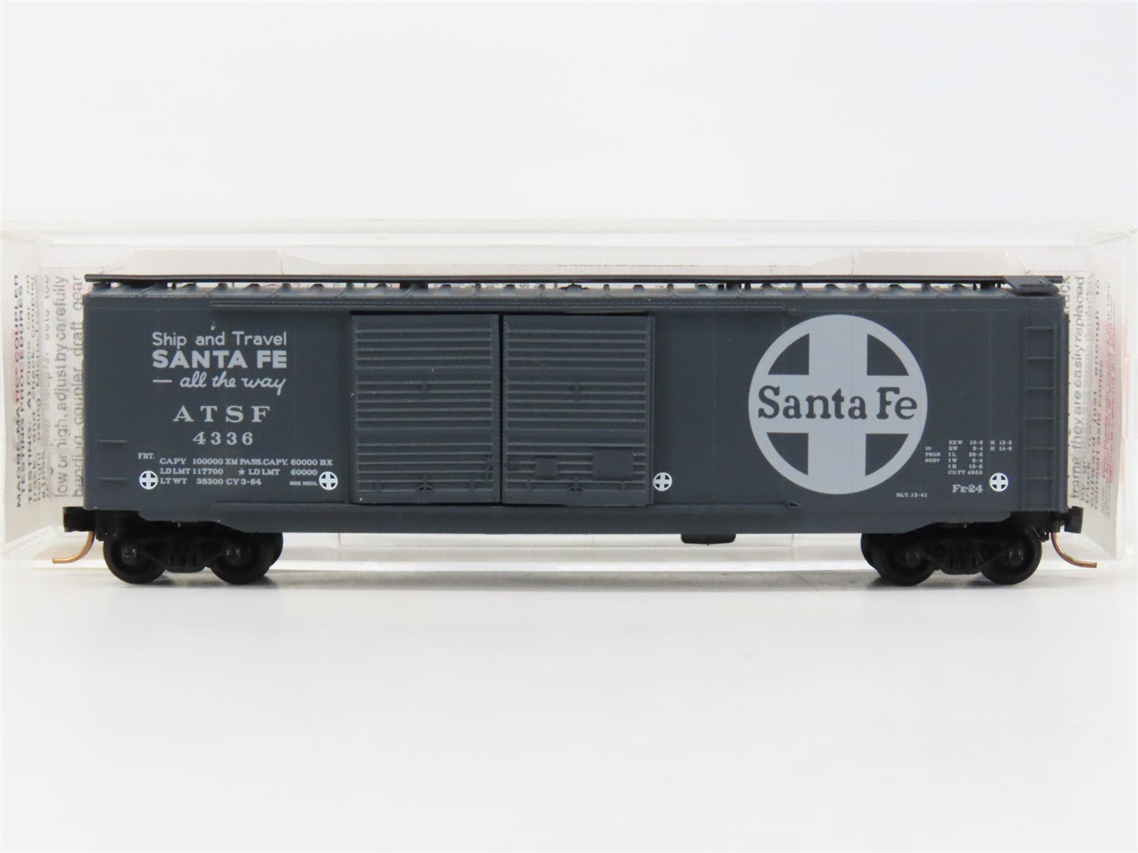 N Scale Micro-Trains MTL 34250 ATSF Santa Fe Ship & Travel 50' Box Car 4336 RTR