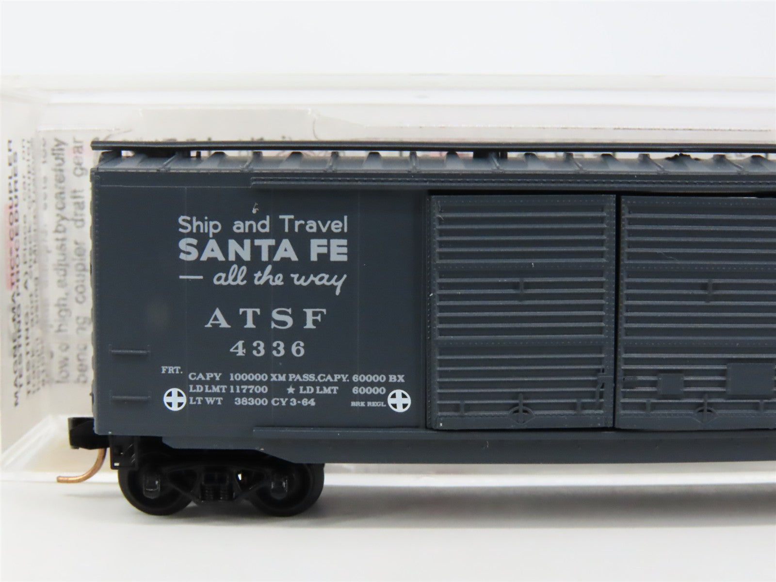 N Scale Micro-Trains MTL 34250 ATSF Santa Fe Ship & Travel 50' Box Car 4336 RTR