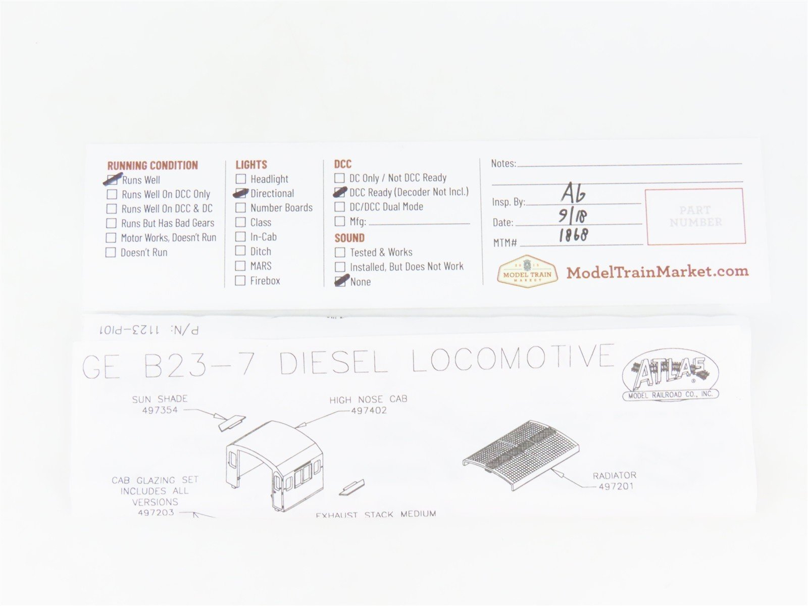N Scale Atlas 49718 NS Norfolk Southern GE B23-7 Diesel #3982 DCC Ready