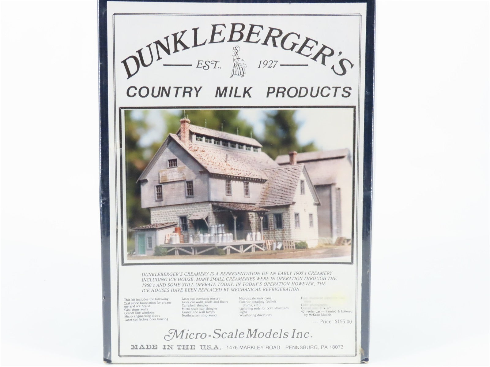 HO 1/87 Micro-Scale Models Kit #220 Dunkleberger's Country Milk Products -Sealed