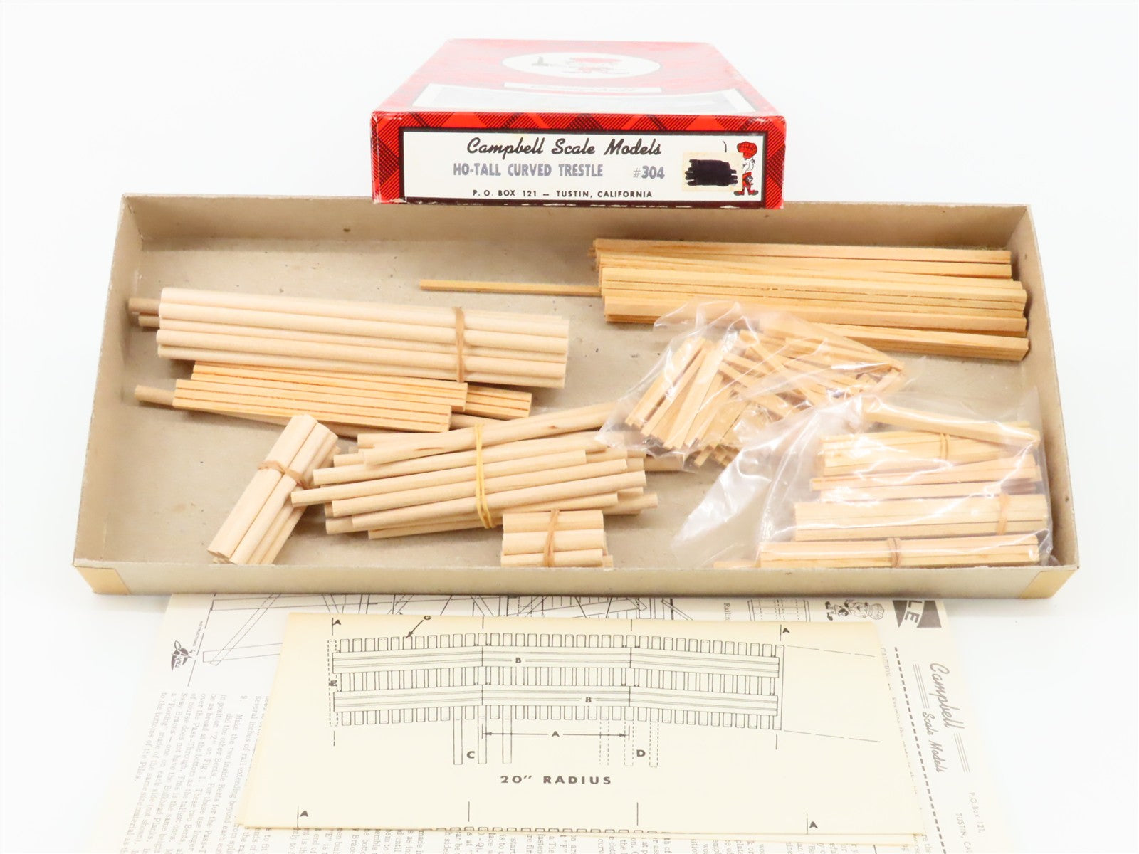 HO 1/87 Scale Campbell Kit #304 Tall Curved Trestle