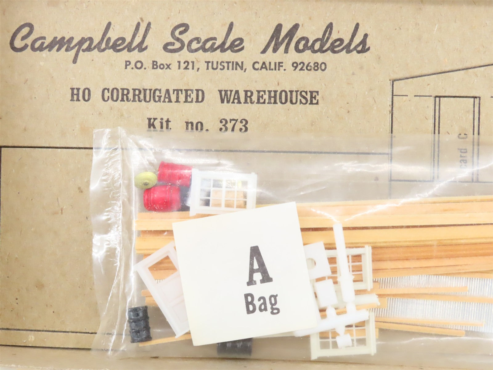 HO 1/87 Scale Campbell Kit #373 Corrugated Warehouse