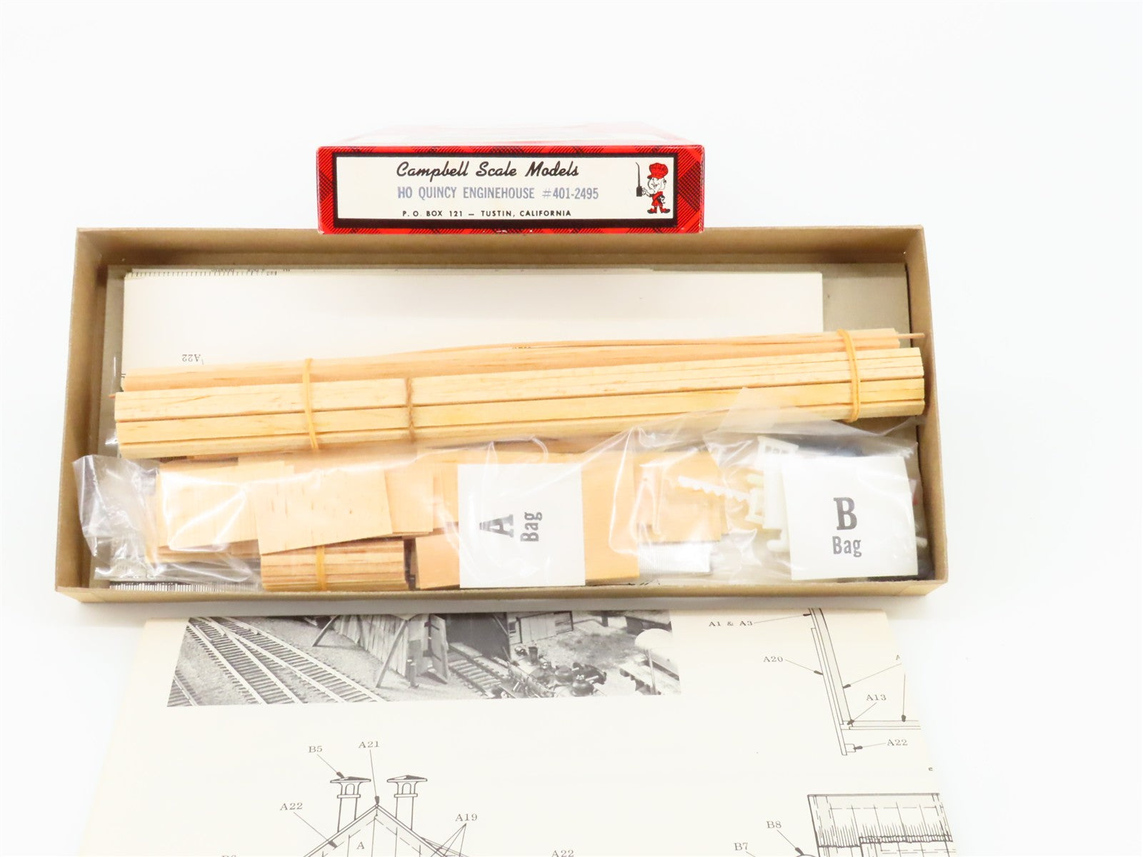 HO 1/87 Scale Campbell Kit #401-2495 Quincy Enginehouse