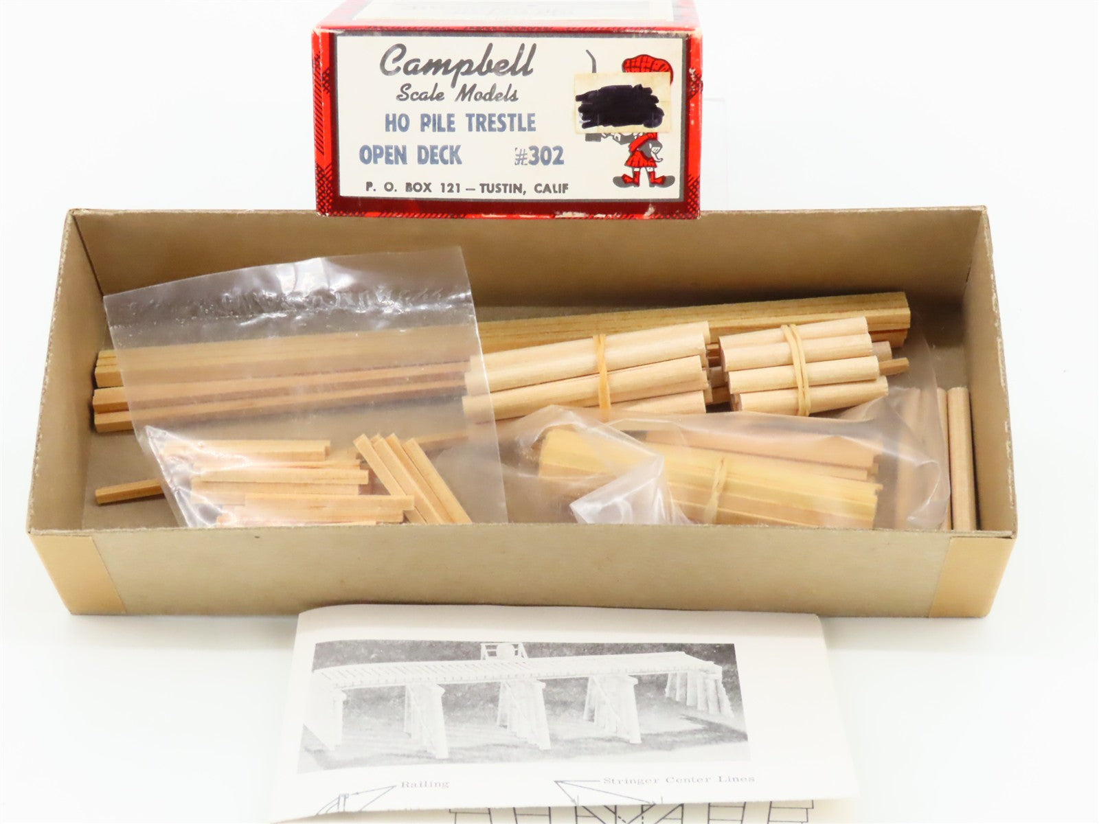 HO 1/87 Scale Campbell Kit #302 Open Deck Pile Trestle