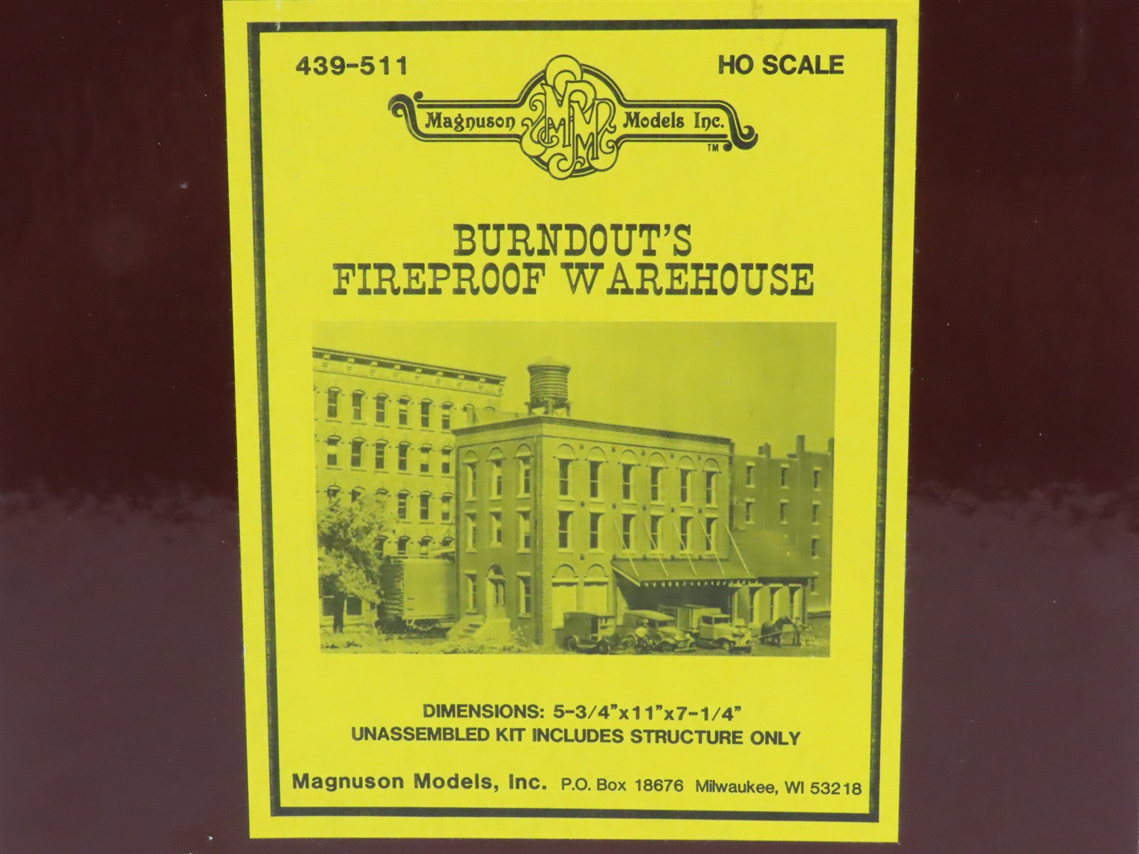 HO 1/87 Scale Magnuson Models Kit No. 439-511 Burndout's Fireproof Warehouse