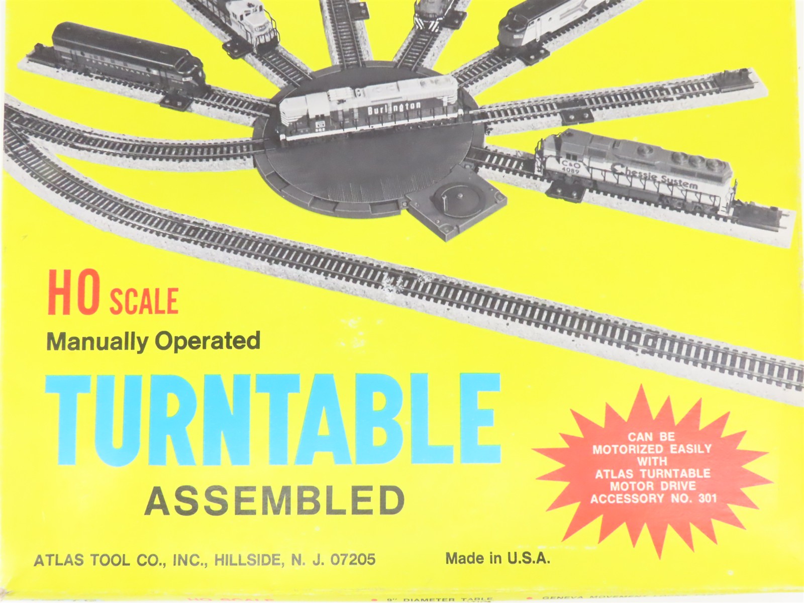 HO 1/87 Scale Atlas #302 Turntable w/ #301 Motor Drive