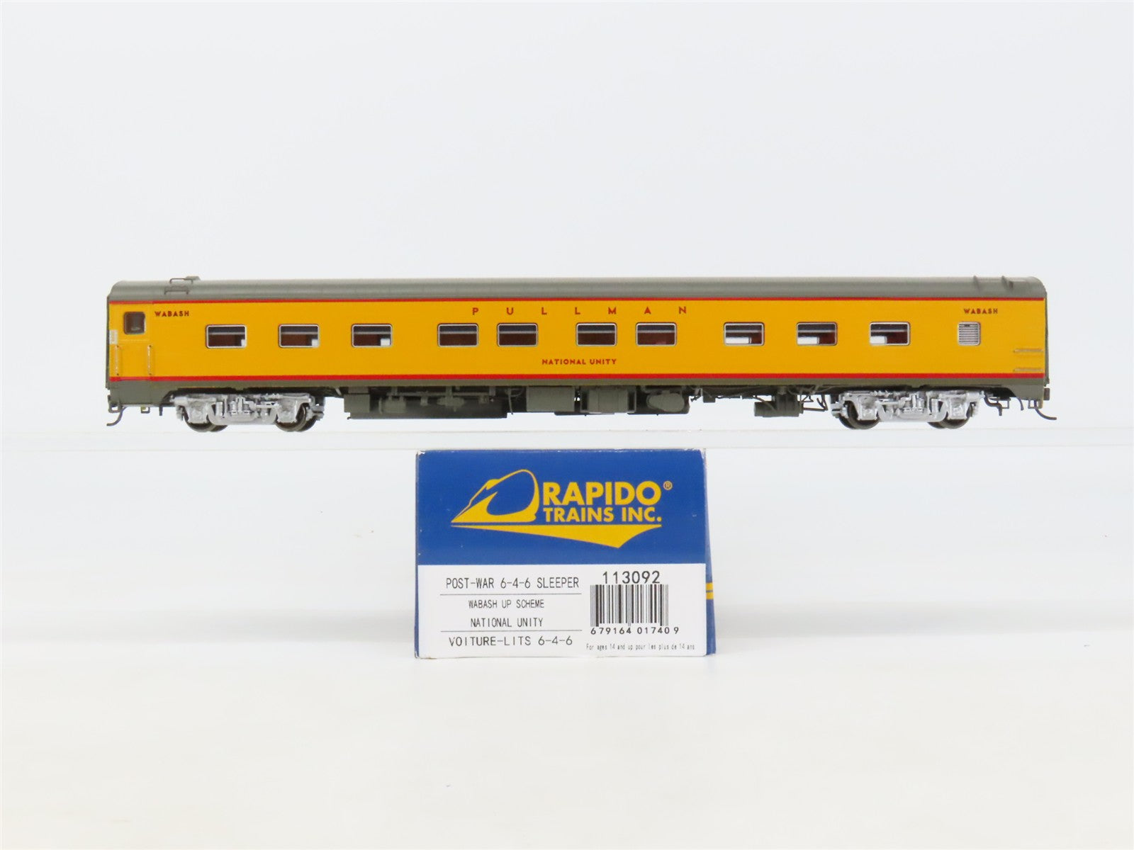 HO Scale Rapido 113092 WAB Wabash 6-4-6 Sleeper Passenger Car 