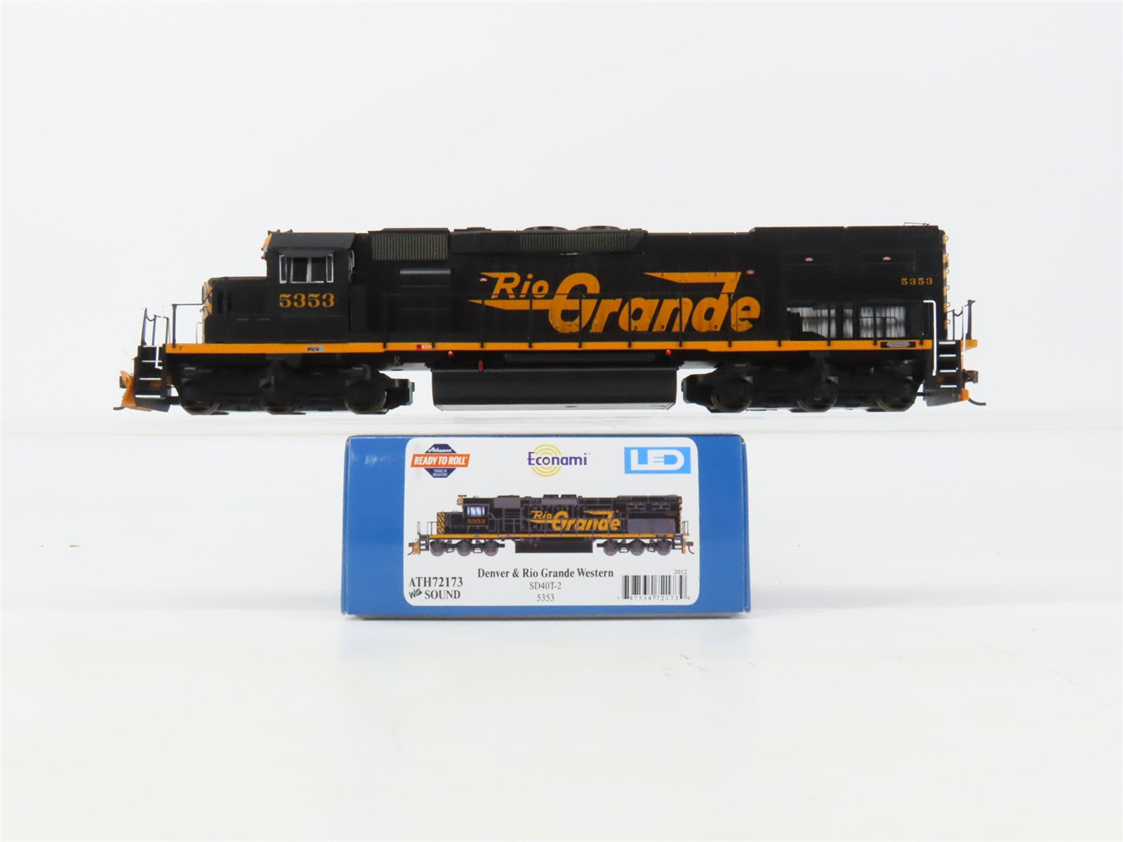 HO Scale Athearn ATH72173 DRGW Rio Grande SD40T-2 Diesel Loco #5353 wDCC & Sound
