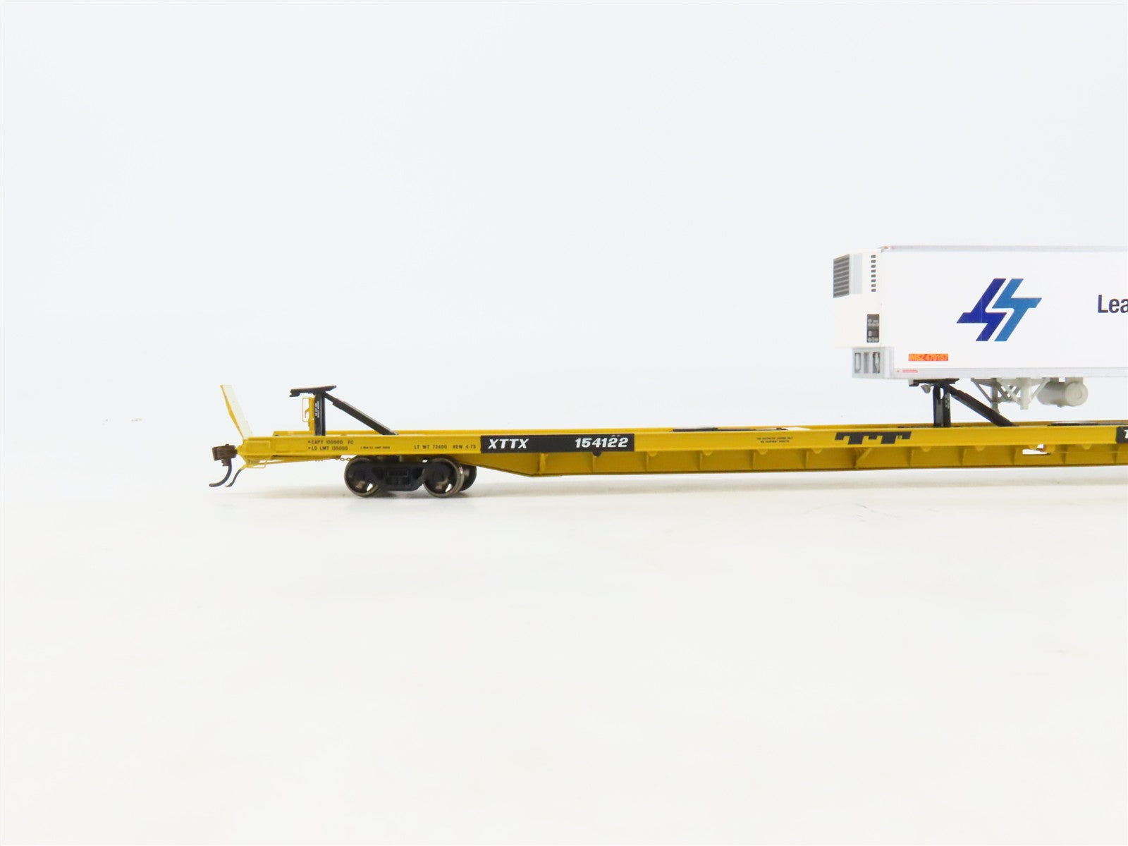 HO Scale Athearn ATHG69992 XTTX Trailer Train F89F 89' Flatcar #154122 wTrailer