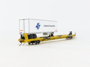 HO Scale Athearn ATHG69992 XTTX Trailer Train F89F 89' Flatcar #154122 wTrailer
