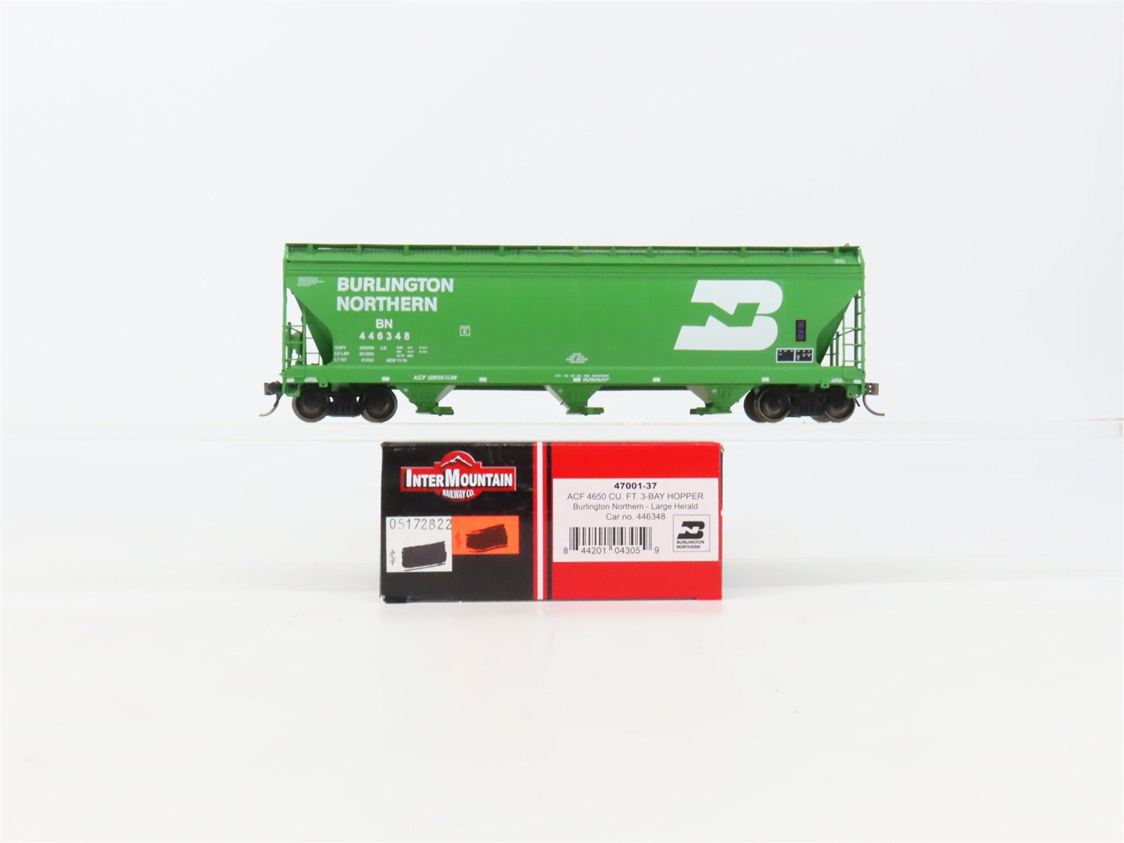 HO Scale Intermountain 47001-37 BN Burlington Northern 3-Bay Hopper #446348