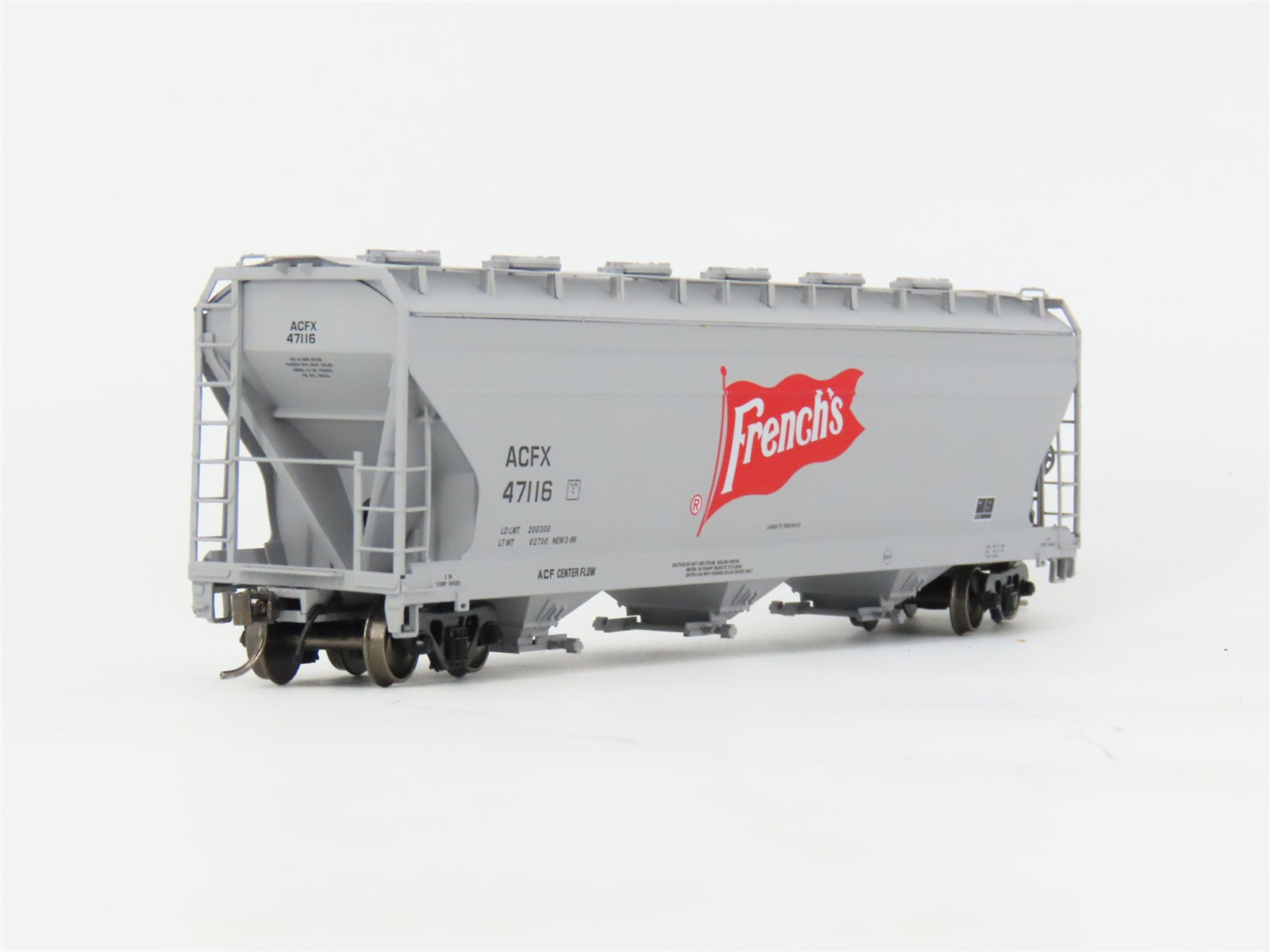 HO Scale Intermountain 47085-11 ACFX French's 3-Bay Covered Hopper #47116