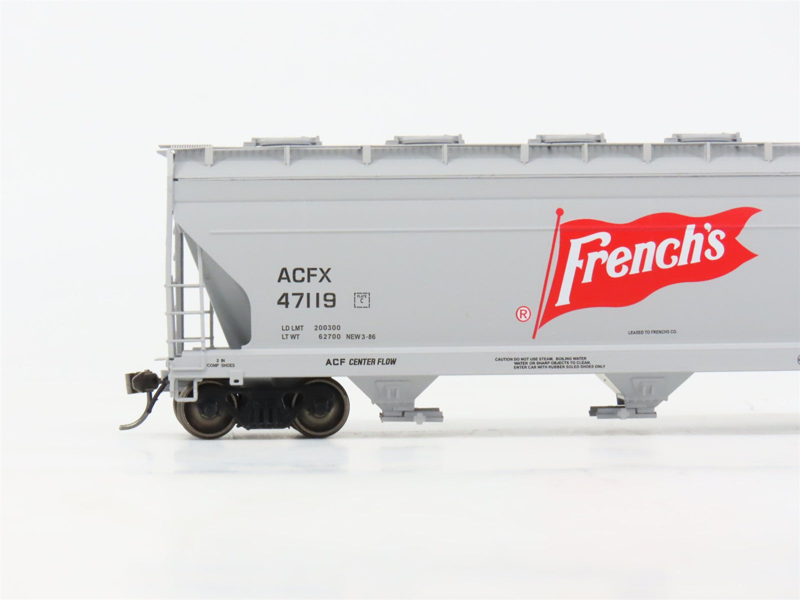 HO Scale Intermountain 47085-12 ACFX French's 3-Bay Covered Hopper #47119