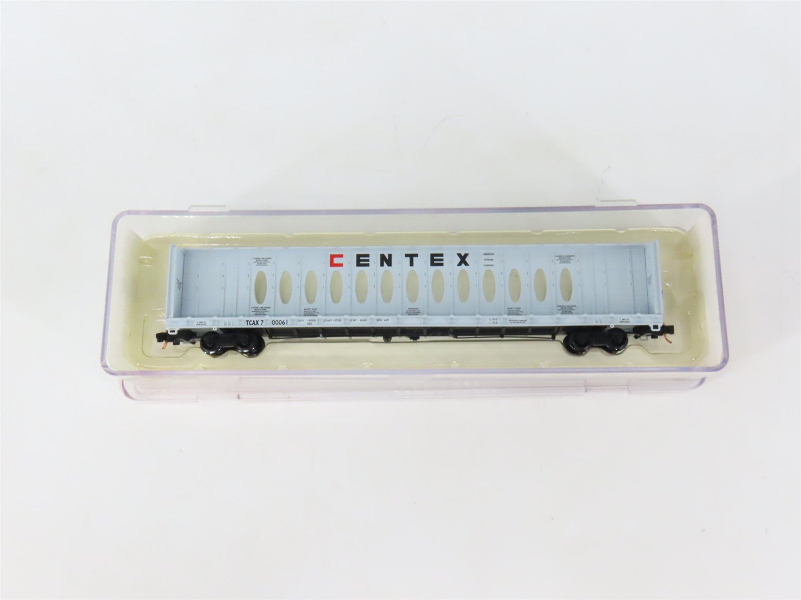 N Scale Red Caboose RN-16629-7 TCAX Centex Centerbeam Flatcar #700061