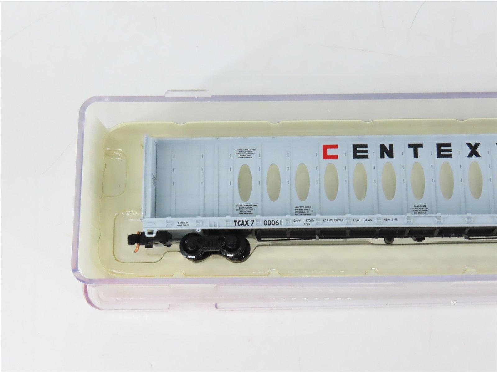 N Scale Red Caboose RN-16629-7 TCAX Centex Centerbeam Flatcar #700061