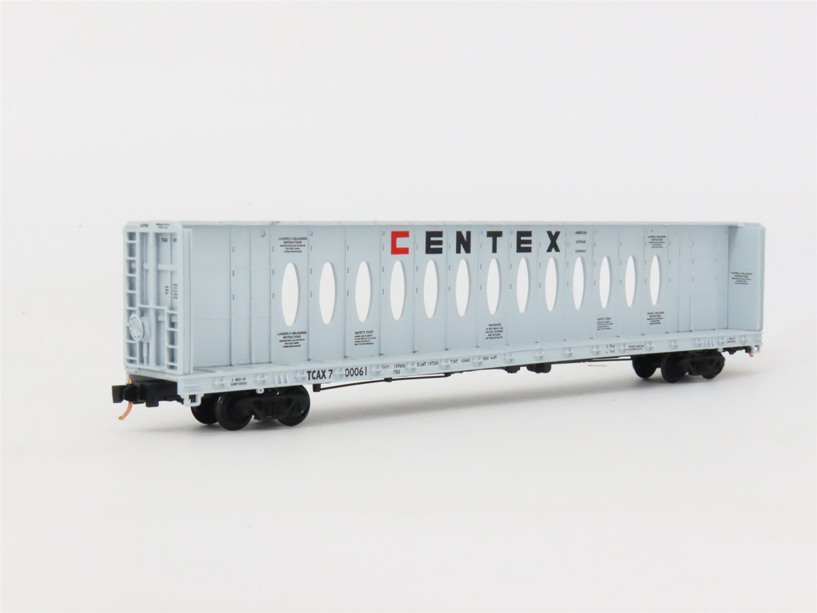 N Scale Red Caboose RN-16629-7 TCAX Centex Centerbeam Flatcar #700061