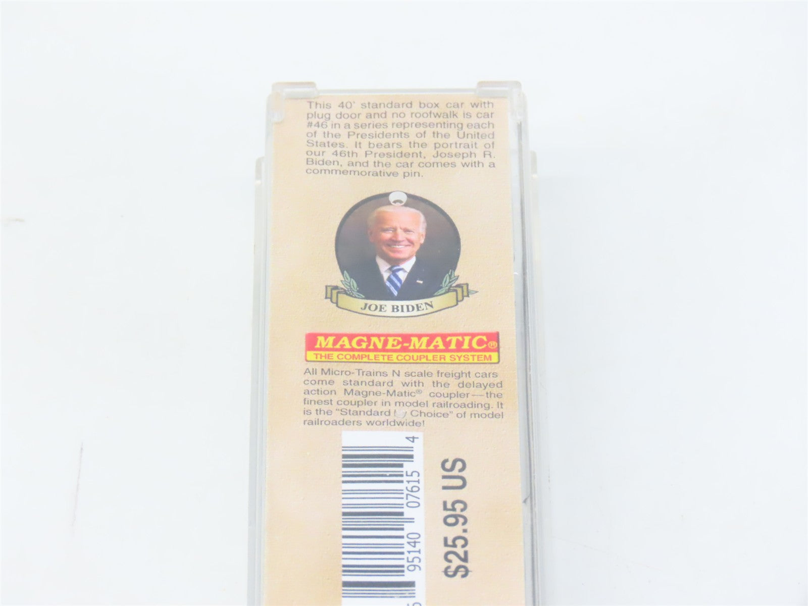 N Scale Micro-Trains MTL 07400146 Joe Biden Presidential Boxcar #2021 wPin