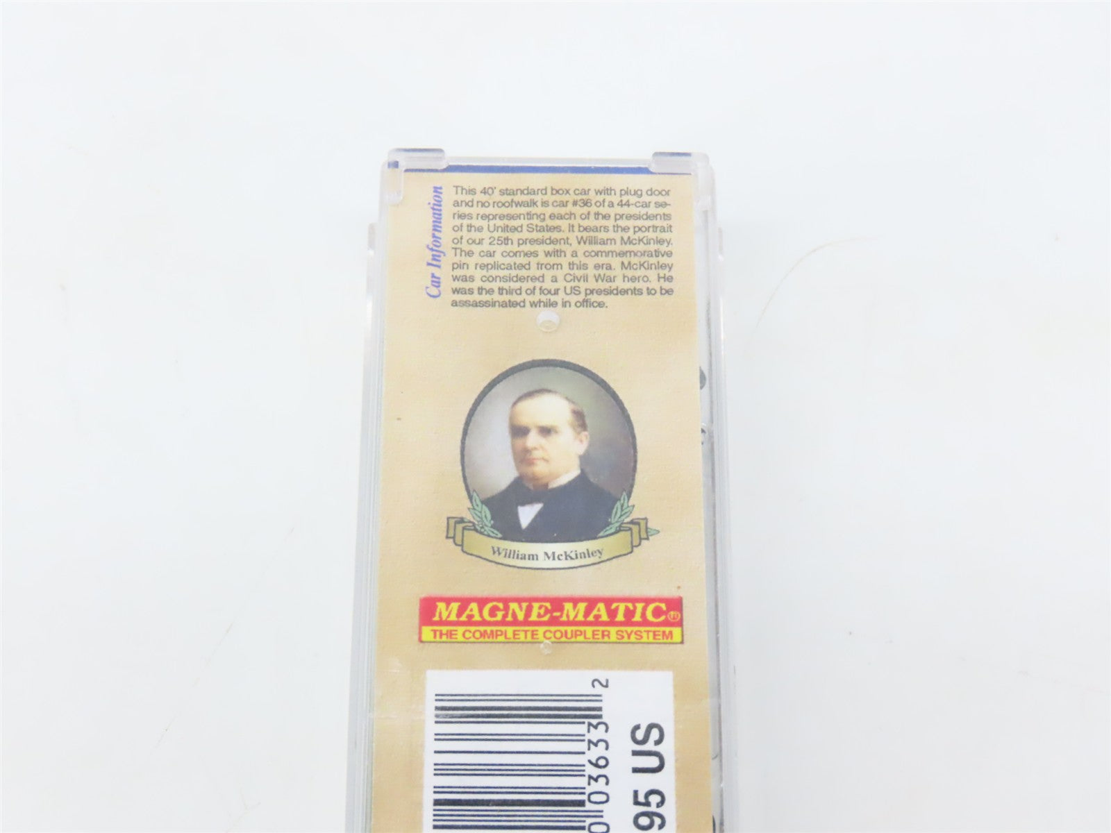N Micro-Trains MTL 07400136 William McKinley Presidential Boxcar #1897-1901 wPin