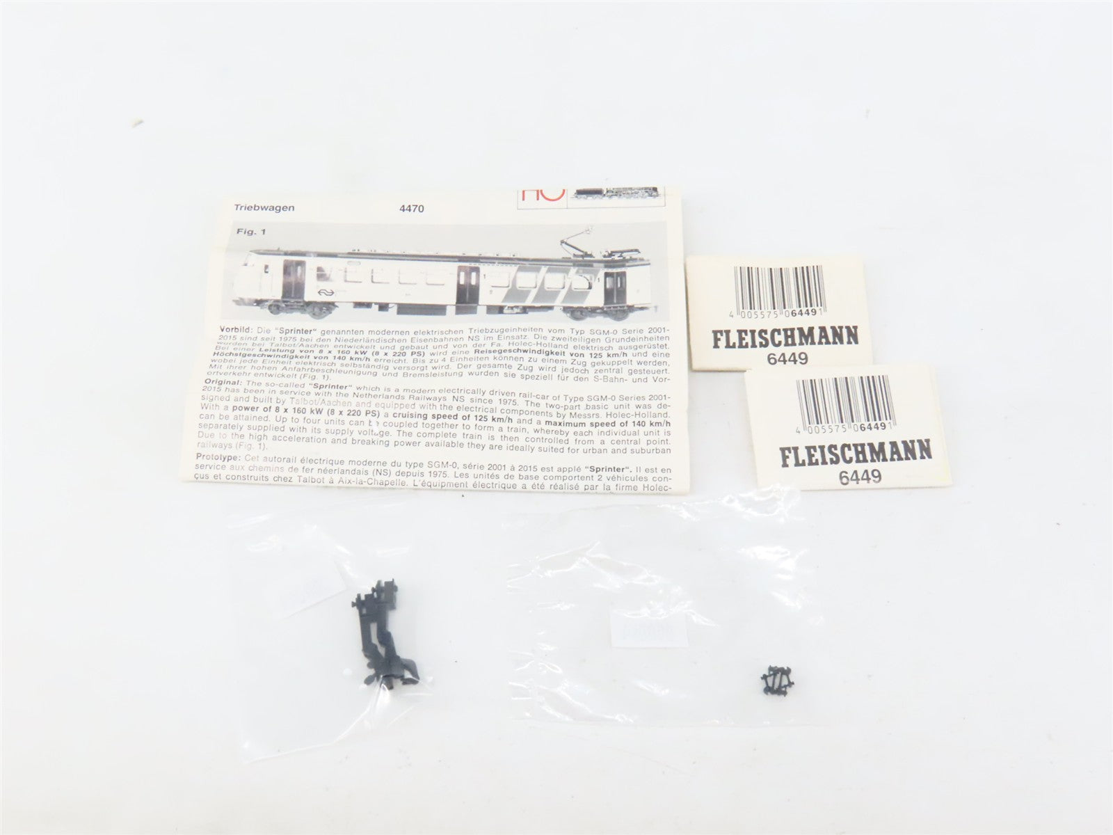 HO Scale Fleischmann 4470 NS Nederlandse Spoorwegen SGM-0 Sprinter Electric DC