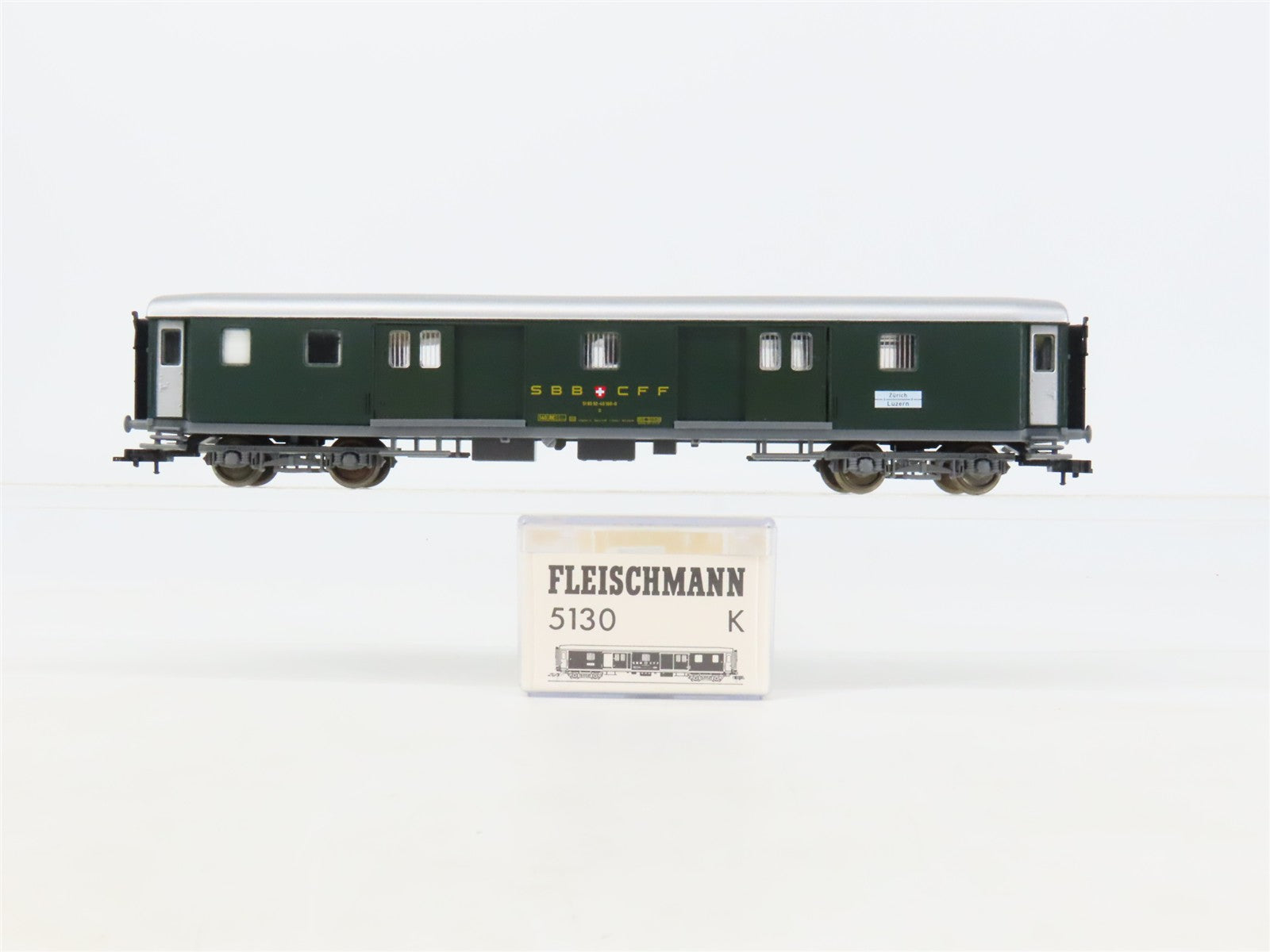 HO Fleischmann 5130K SBB CFF FFS Swiss Federal Baggage Passenger Car #100-0
