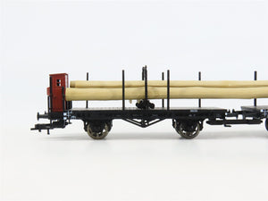 HO Scale Fleischmann 5252K DR Deutsche Reichsbahn Double Log Car #19864