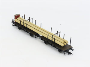 HO Scale Fleischmann 5252K DR Deutsche Reichsbahn Double Log Car #19864