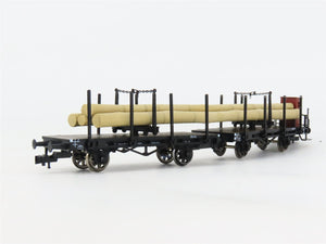 HO Scale Fleischmann 5252K DR Deutsche Reichsbahn Double Log Car #19864