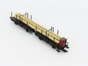 HO Scale Fleischmann 5252K DR Deutsche Reichsbahn Double Log Car #19864