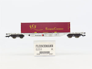 HO Scale Fleischmann 5251K Kombiwaggon Flatcar #030-5 wECS Container