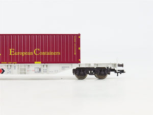 HO Scale Fleischmann 5251K Kombiwaggon Flatcar #030-5 wECS Container