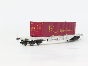 HO Scale Fleischmann 5251K Kombiwaggon Flatcar #030-5 wECS Container