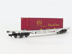 HO Scale Fleischmann 5251K Kombiwaggon Flatcar #030-5 wECS Container