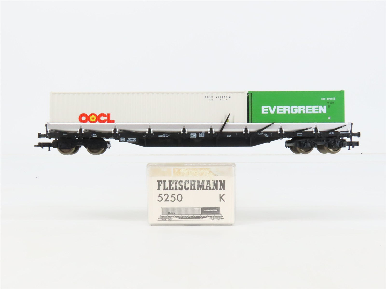 HO Scale Fleischmann 5250K DB Deutsche Bahn Flatcar #393-8 w2 Containers