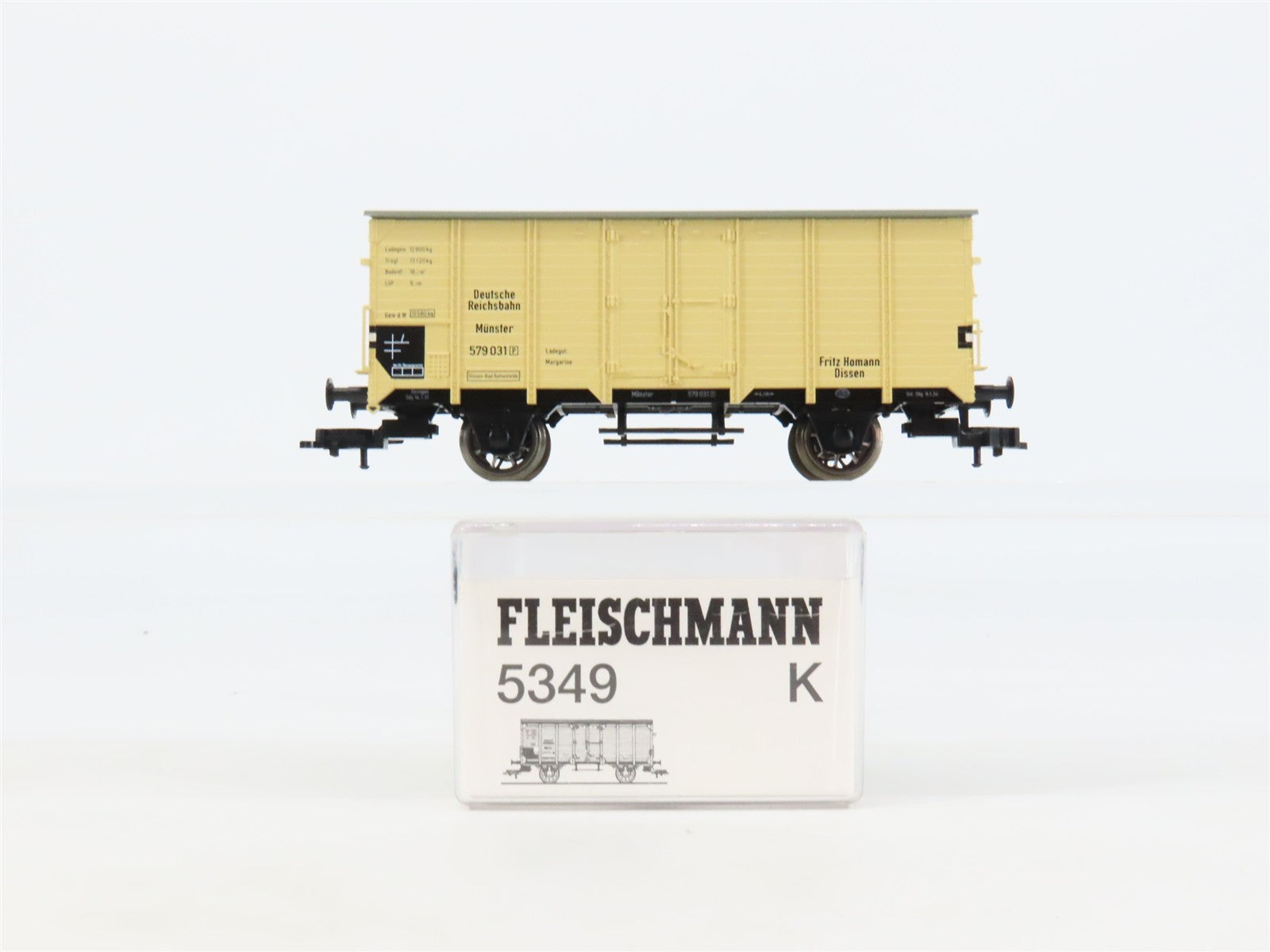 HO Scale Fleischmann 5349K DR Deutsche Reichsbahn Covered Wagon #579031