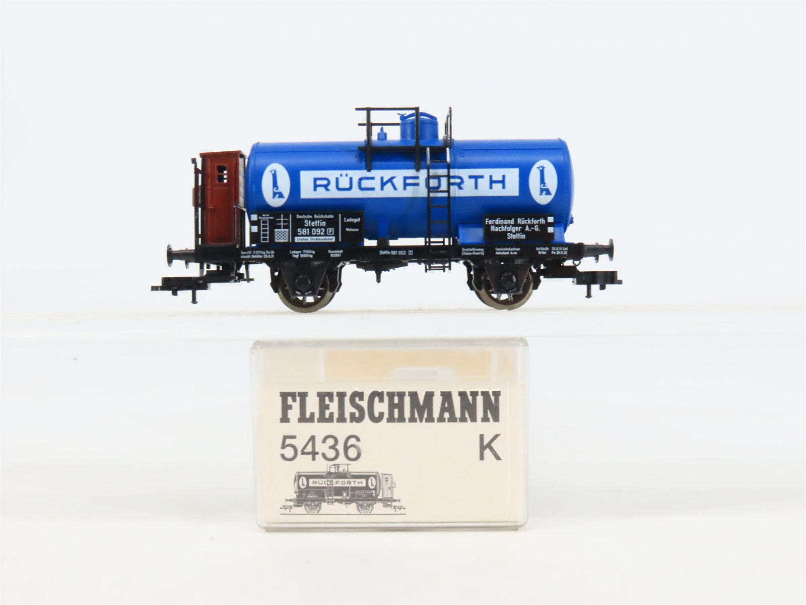 HO Scale Fleischmann 5436K DR Duetsche Reichsbahn Ruckforth Tankcar #581092