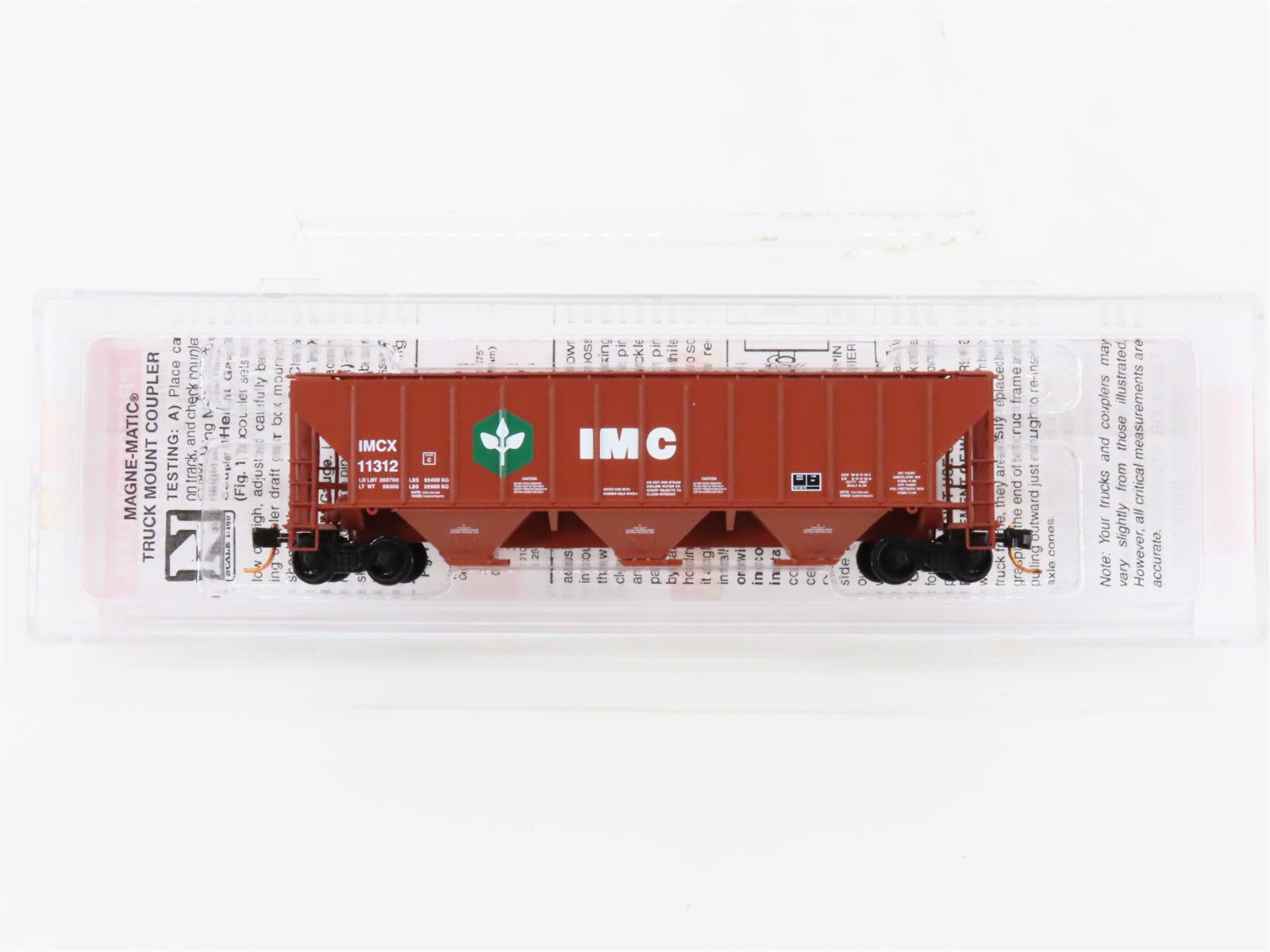 N Scale Micro-Trains MTL 09600020 IMCX IMC 3-Bay Covered Hopper 11312