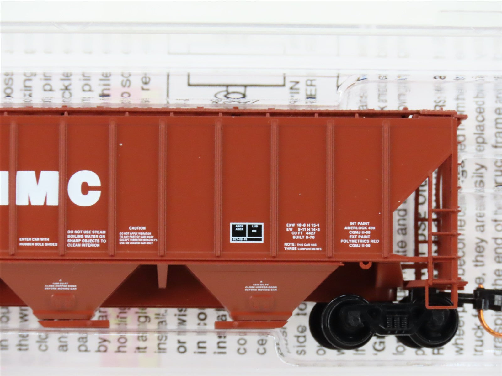 N Scale Micro-Trains MTL 09600020 IMCX IMC 3-Bay Covered Hopper 11312