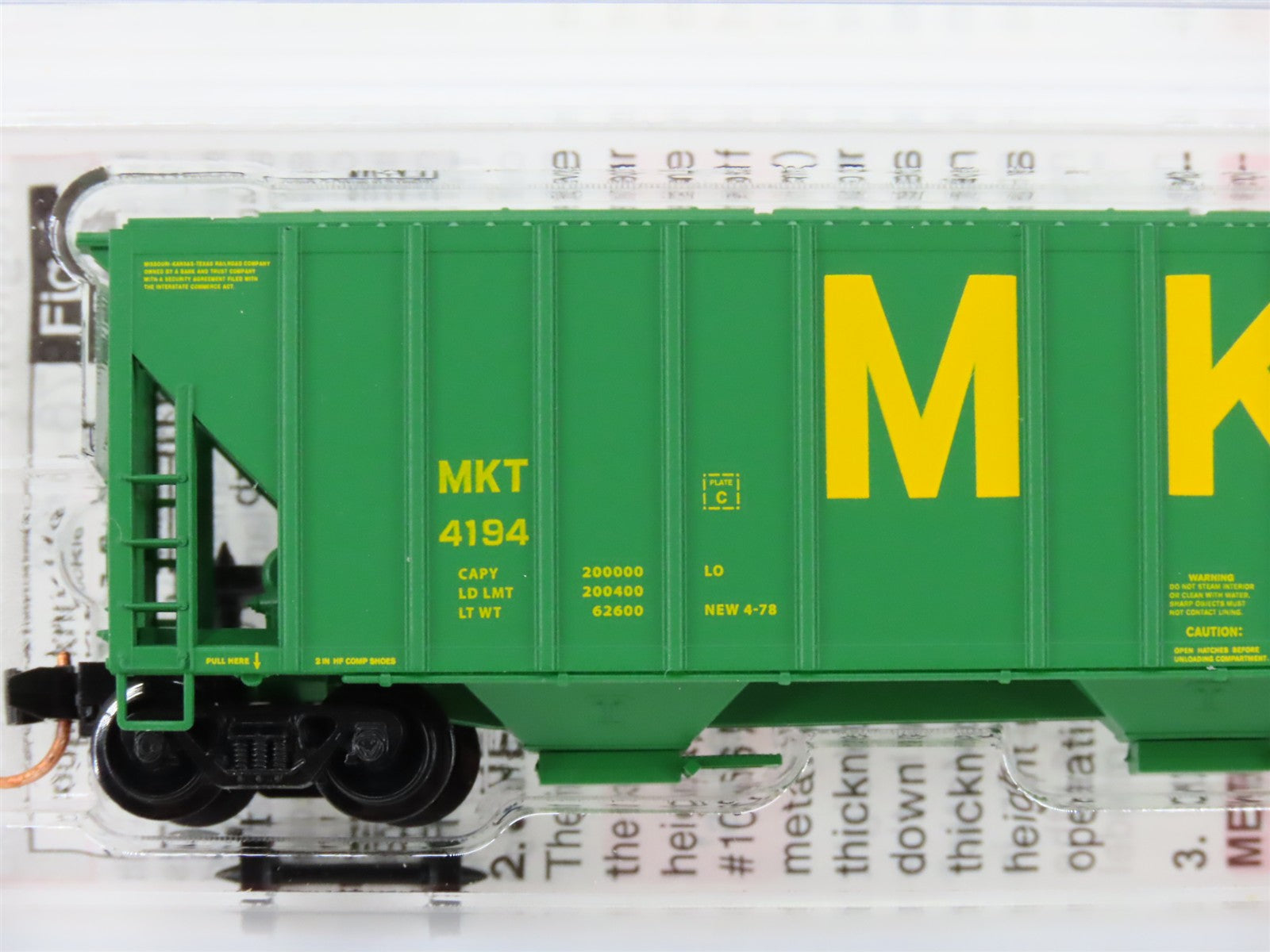 N Scale Micro-Trains MTL 09900011 MKT Missouri-Kansas-Texas 3-Bay Hopper 4194