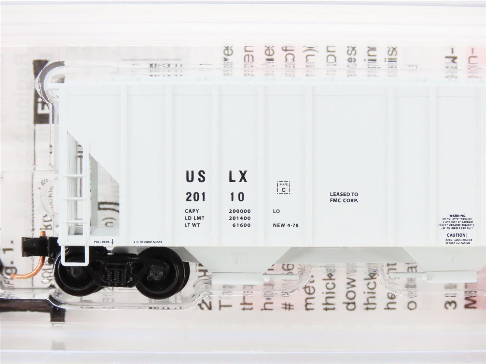 N Scale Micro-Trains MTL 09900030 USLX FMC Chemicals 3-Bay Covered Hopper 20110
