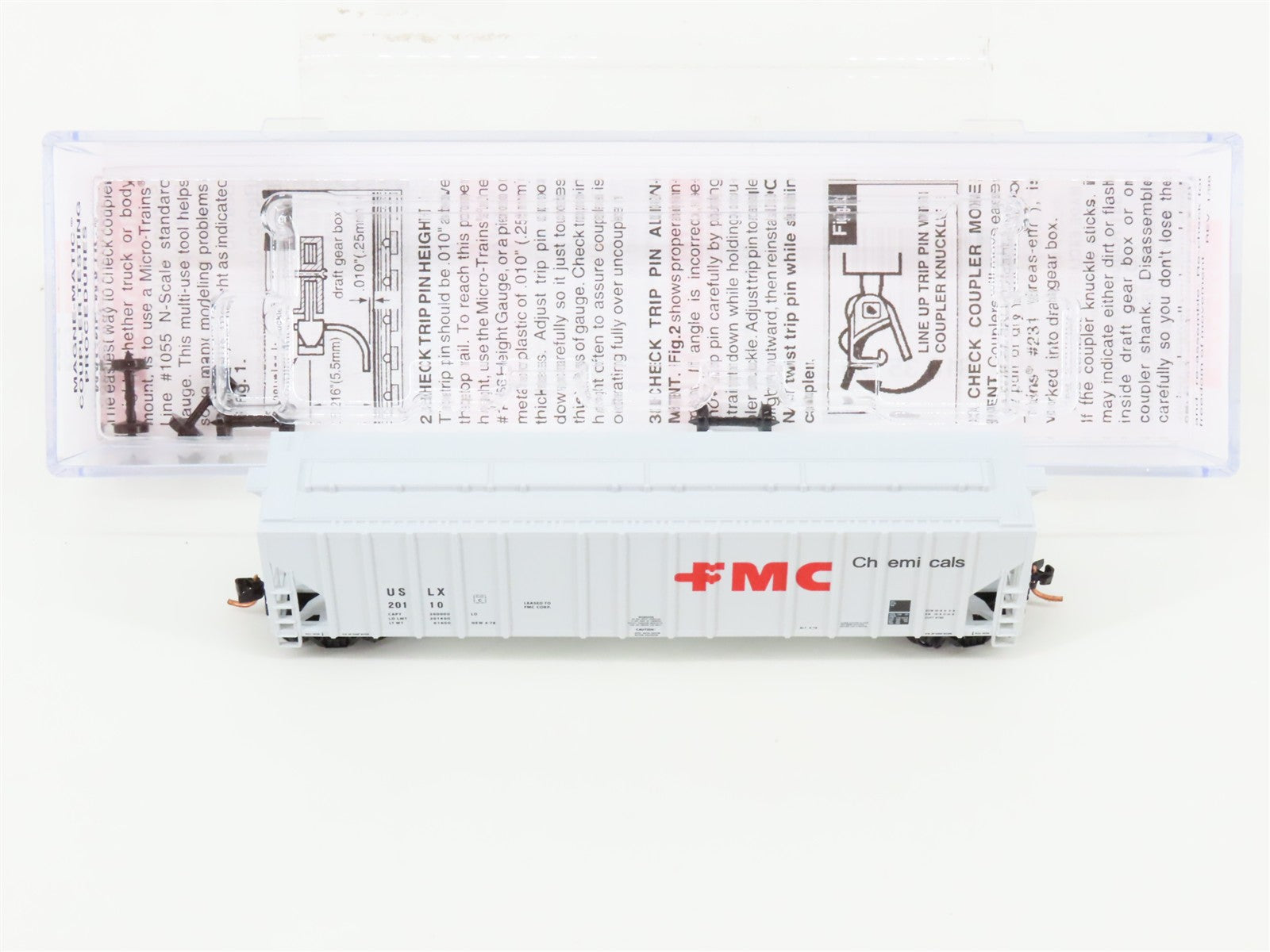 N Scale Micro-Trains MTL 09900030 USLX FMC Chemicals 3-Bay Covered Hopper 20110