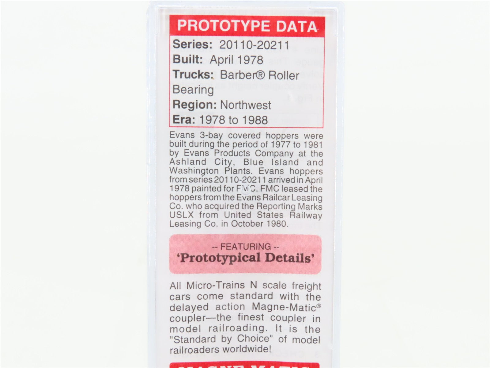 N Scale Micro-Trains MTL 09900030 USLX FMC Chemicals 3-Bay Covered Hopper 20110