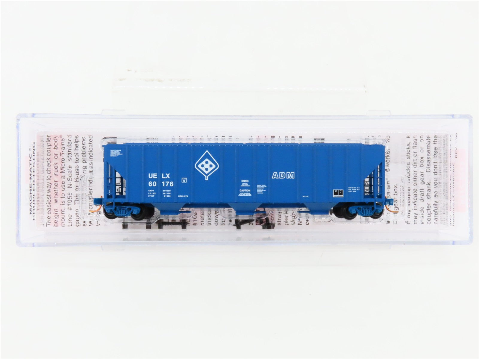 N Scale Micro-Trains MTL 09900040 UELX ADM Transportation Co. 3-Bay Hopper 60176