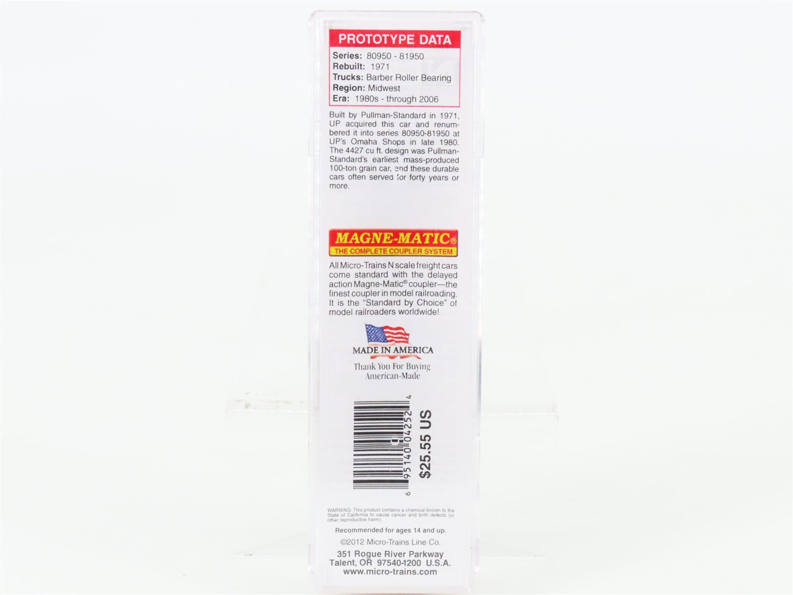 N Scale Micro-Trains MTL 09600101 UP Union Pacific 3-Bay Hopper 80968