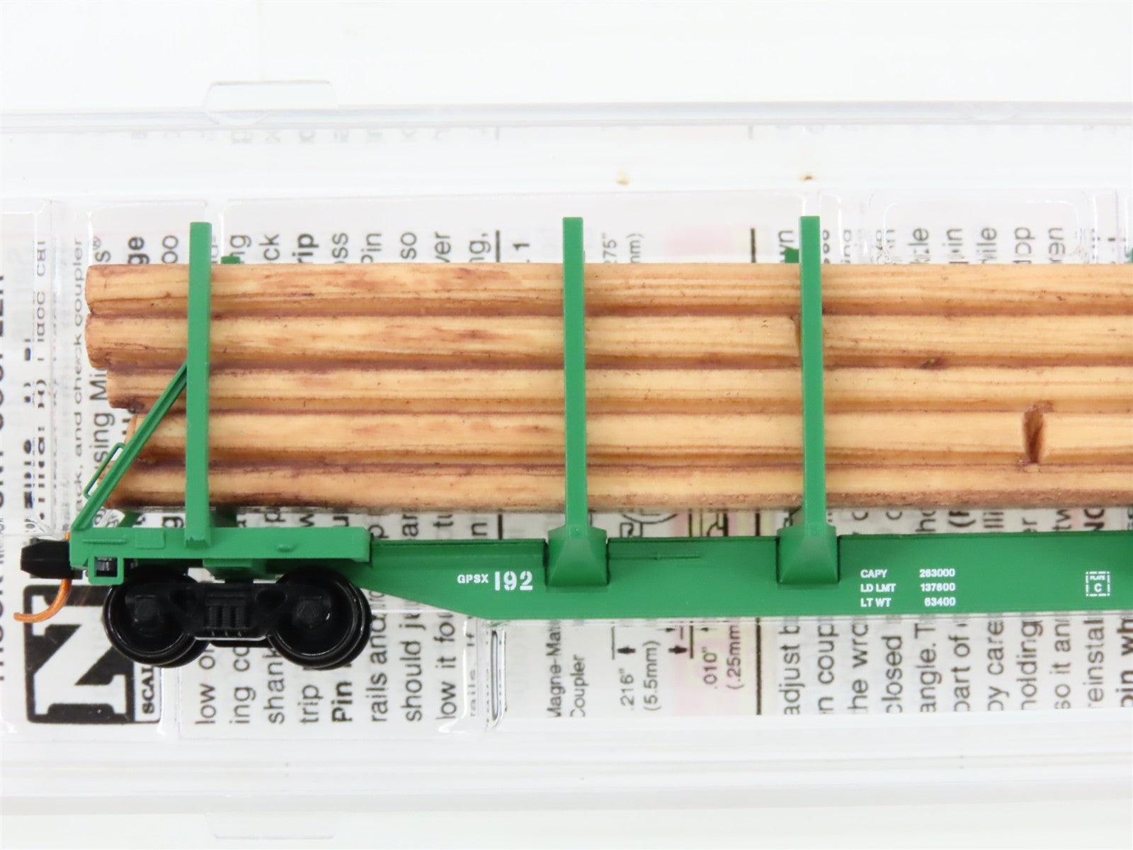 N Scale Micro-Trains MTL 11500012 GPSX Georgia Pacific 65' Log Car 192