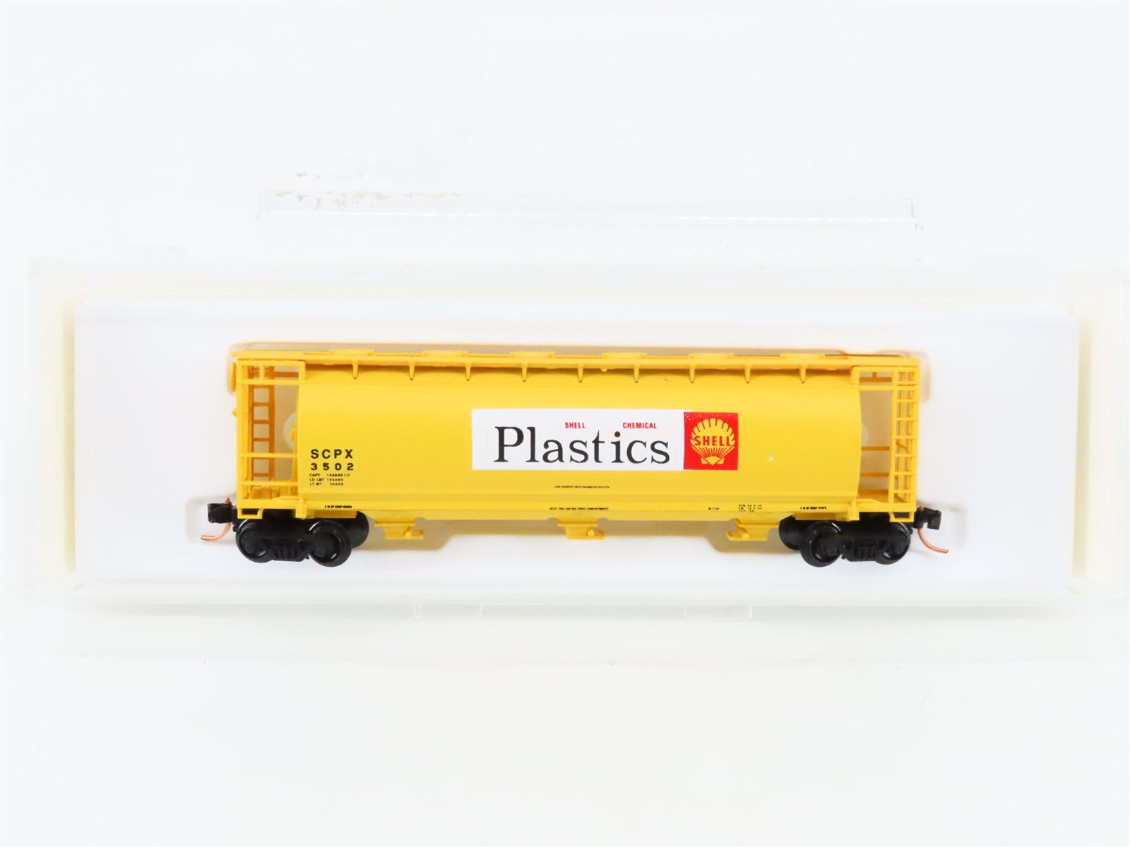N Scale Bowser 37253 SCPX Shell Chemical 3-Bay Covered Hopper 3502