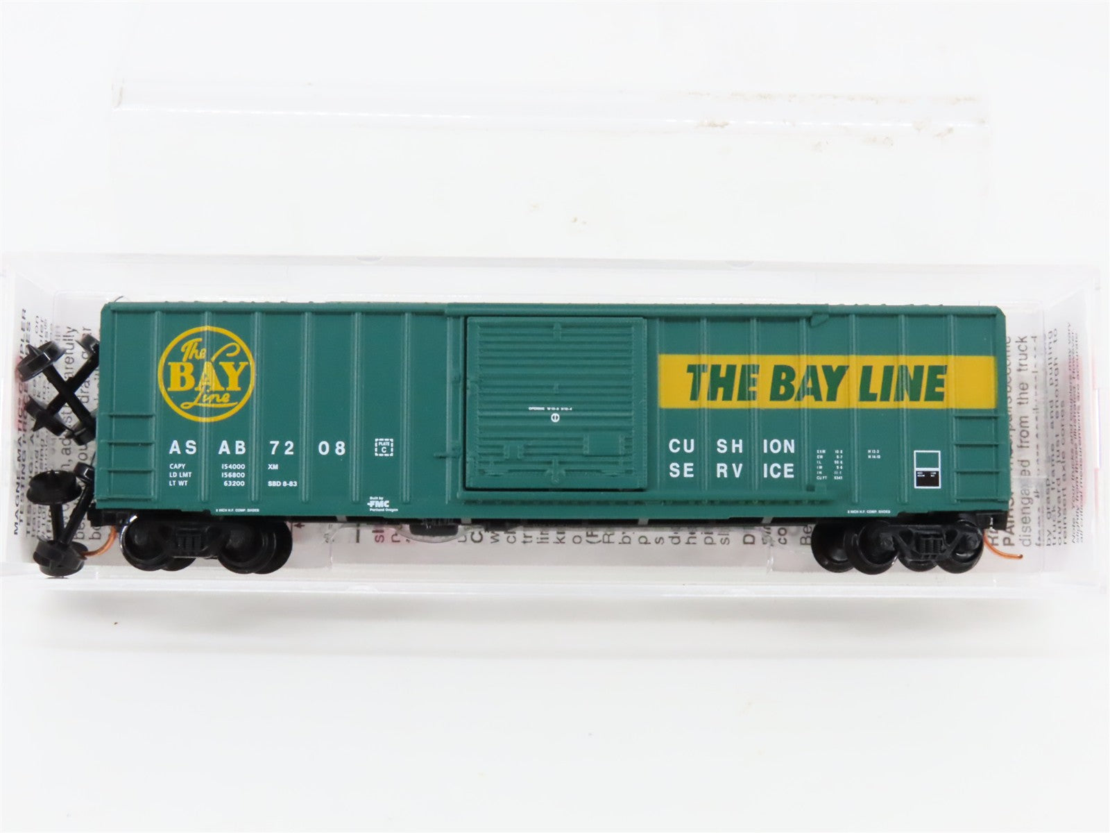 N Scale Micro-Trains MTL 25630 ASAB The Bay Line 50' Single Door Box Car 7208